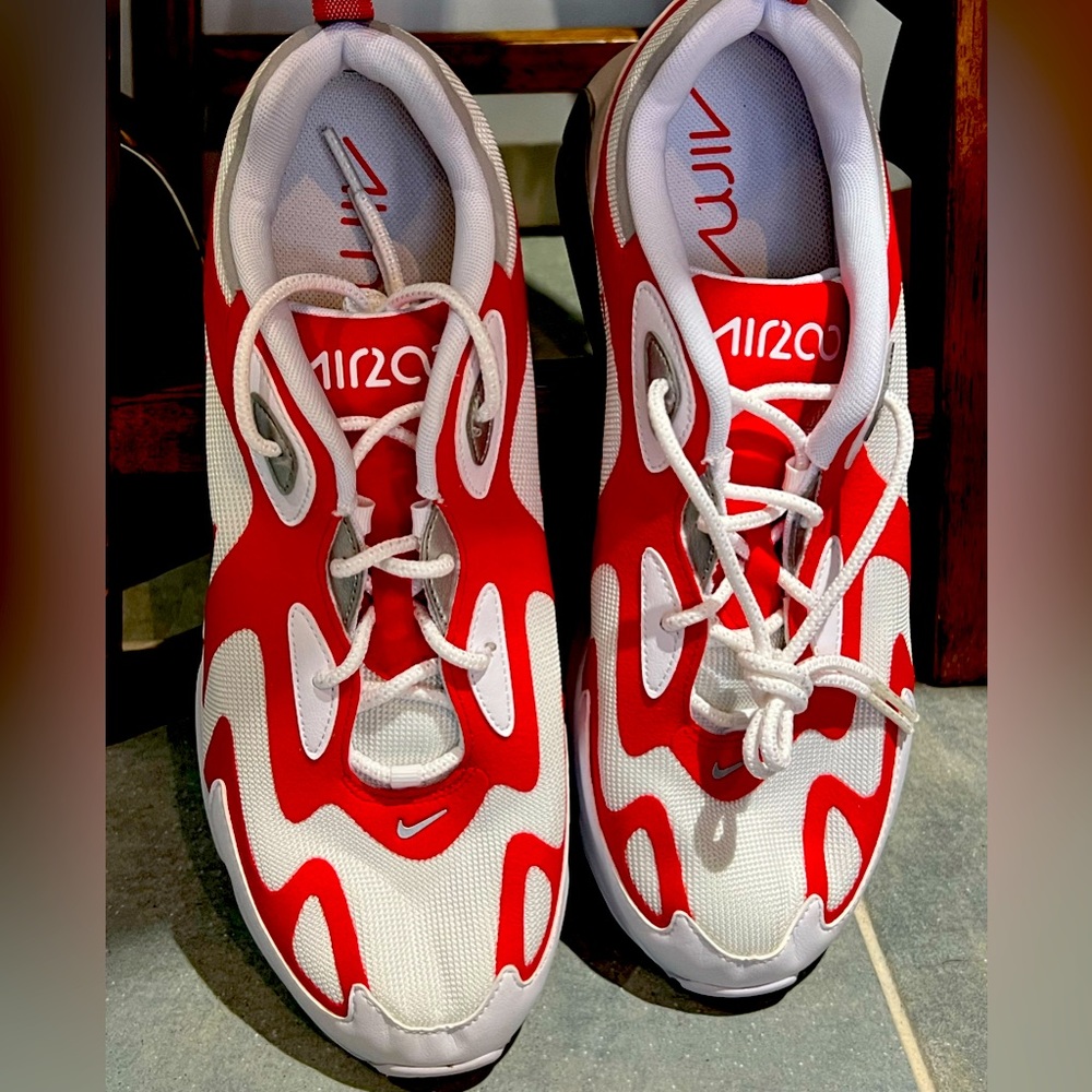 Red and white shoes size 11 nike max